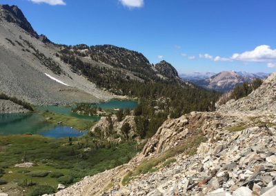 Barney Lake sits in the canyon below Duck Pass