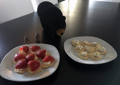 Whole Foods provides crackers, cheese, and fruits!