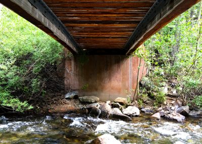 Under Puddles' Bridge which crosses the Middle Fork of the San Joaquin River