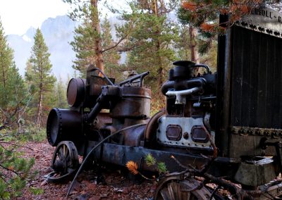 Some kind of engine thing with wheels-- is it a locomotive?