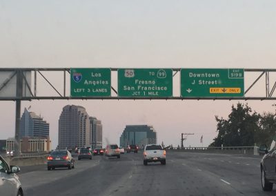 Arriving in Sacramento, CA on a smokey night