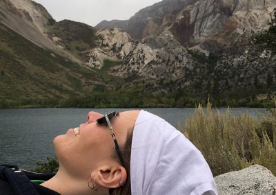 Human-Gertie-hybrid smiles at the thought of several days of leisure to come