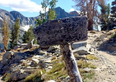 Pika Lake trail sign