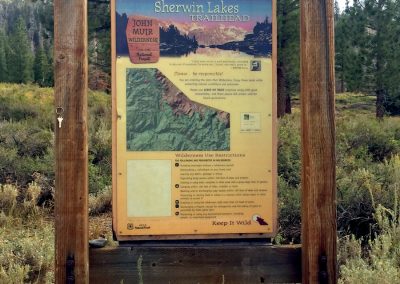 Sherwin Lakes trailhead sign