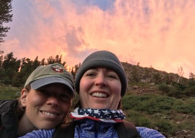 Sunset selfie as we enjoy 360 degree views of gold, pink, and blue skies