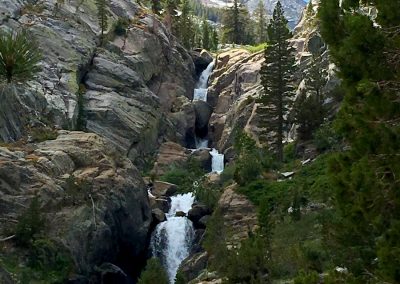 Waterfall pouring out of Shadow Lake